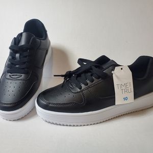 Time Tru Memory Foam Platform Black Shoe